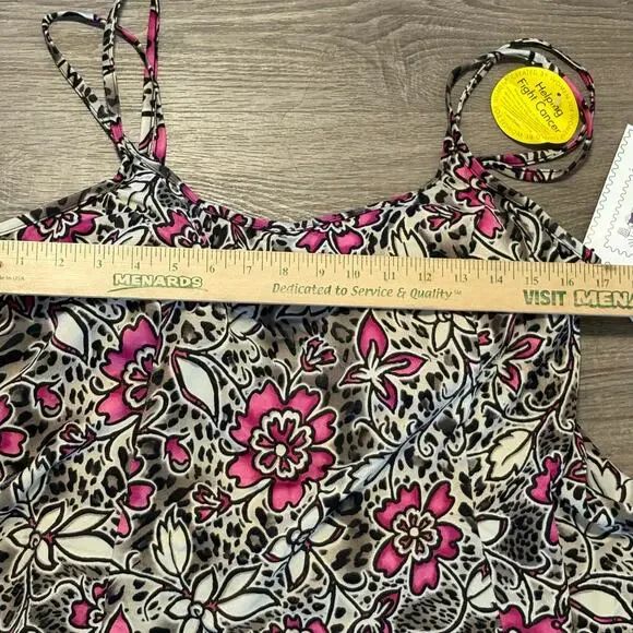 It Figures Slender Thighs Swimsuit 22W Leopard Floral Skirted One Piece NWT - Picture 9 of 10